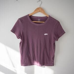 Burgundy Vans Cropped‎ Baby Tee